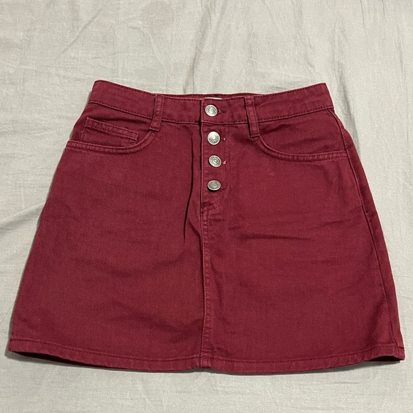 Pull&Bear Women's Burgundy Skirt 26 - Picture 1 of 2